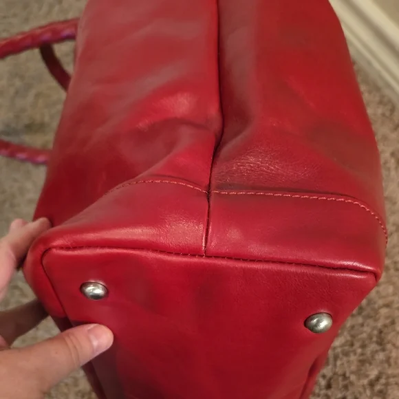 Patricia Nash Red Leather Tote with Braided Handles - Picture 8 of 14